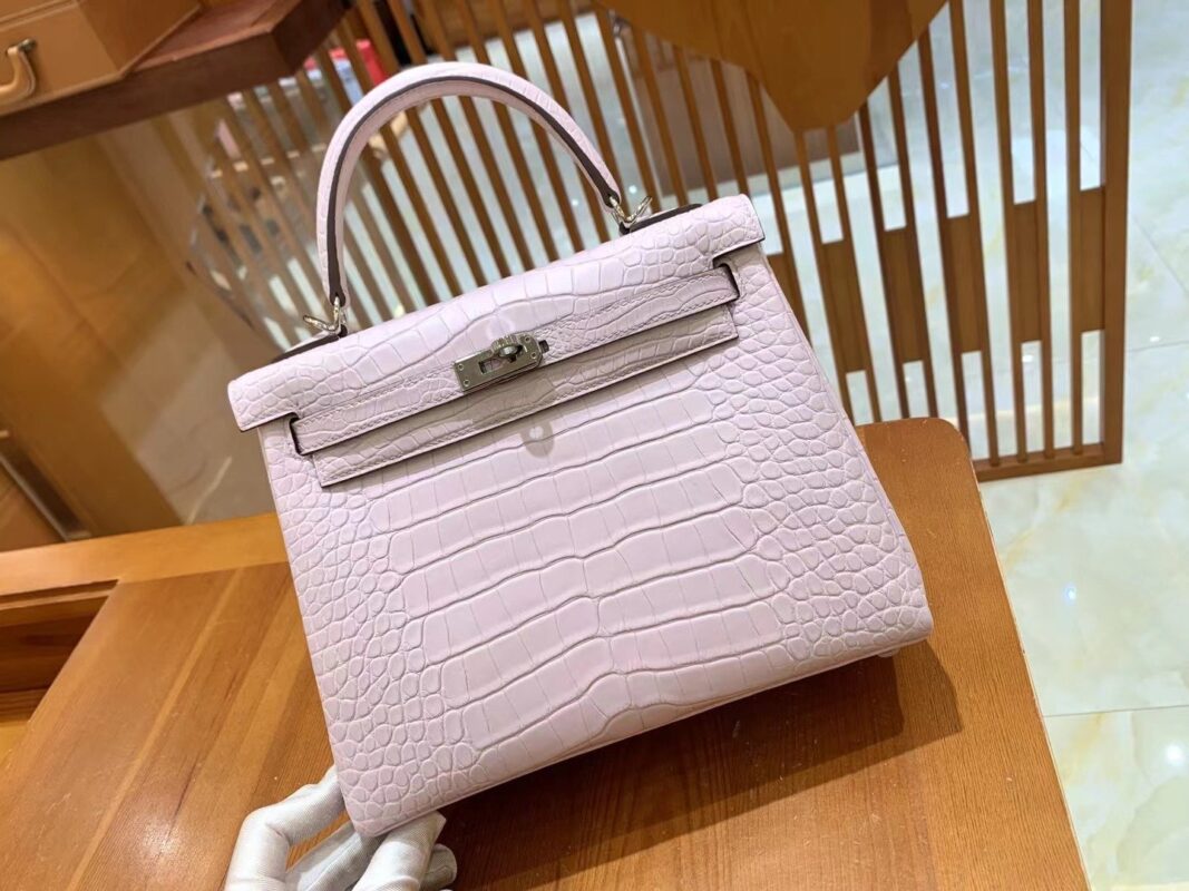 Kelly 28 Crocodile in Mauve Pale