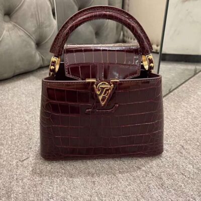 Louis Vuitton Capucines Bordeaux Crocodile
