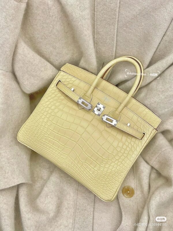 Birkin 25 Crocodile Jaune Poussin