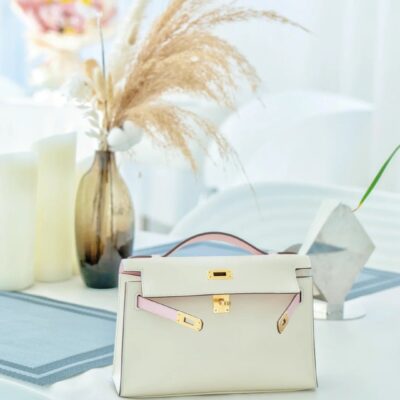 Kelly Pochette Swift in Craie&Rose Sakura