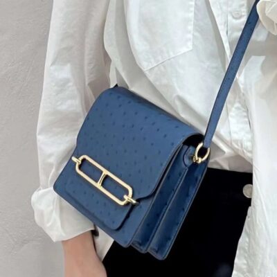 Roulis Mini Ostrich in Royal Blue