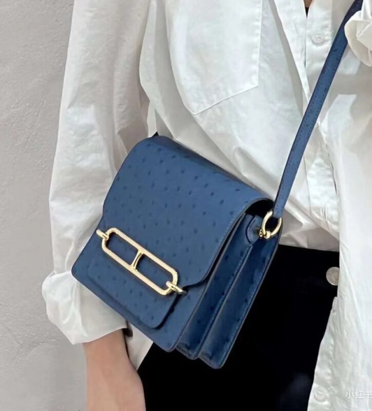 Roulis Mini Ostrich in Royal Blue