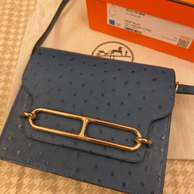 Roulis Mini Ostrich in Noir