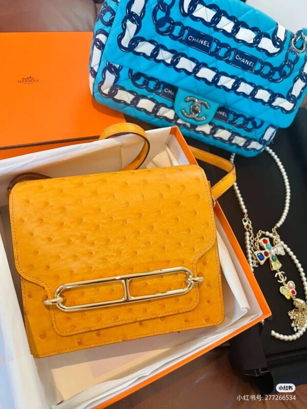 Roulis Mini Ostrich in Jaune Ambre