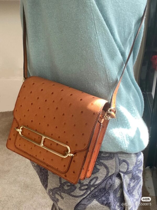 Roulis Mini Ostrich in Golden Brown