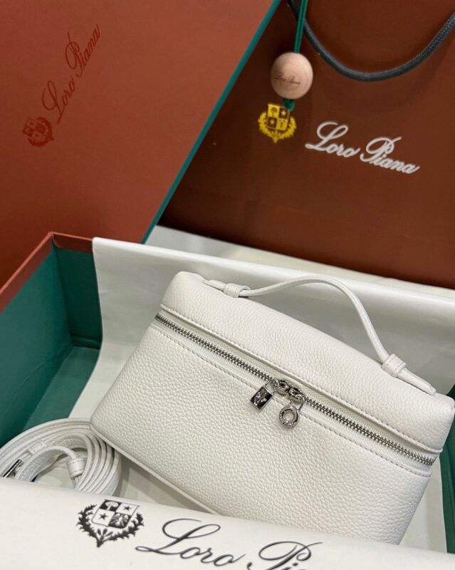 Loro Piana Neo L19 Pouch in White PHW