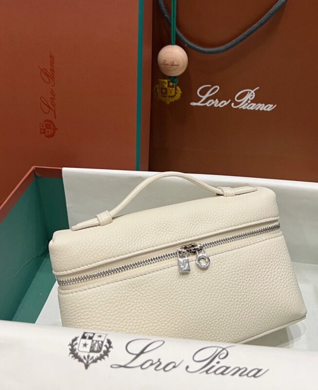 Loro Piana Neo L19 Pouch in Cream White PHW