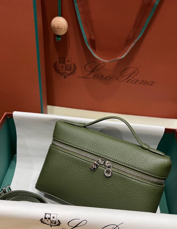 Loro Piana Neo L19 Pouch in Olive Green