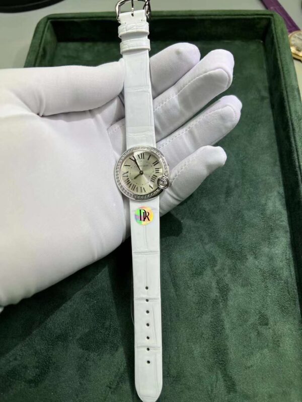 Cartier Diamond Watch with White Crocodile Wristlet