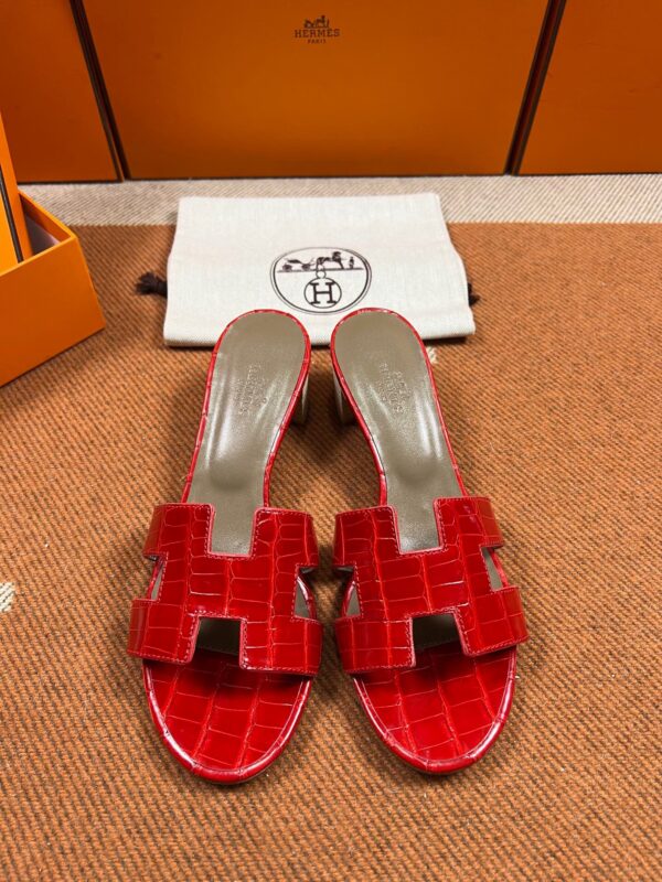 Hermes Oasis Sandals in Croco (Fully Handmade)