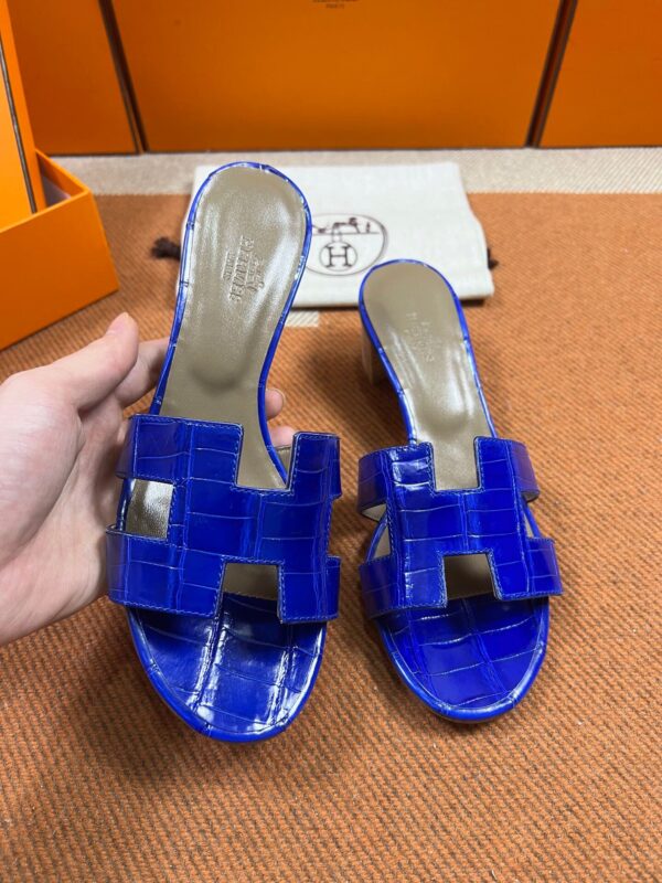 Hermes Oasis Sandals in Croco (Fully Handmade)