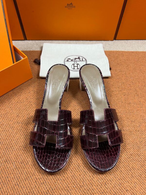 Hermes Oasis Sandals in Croco (Fully Handmade)