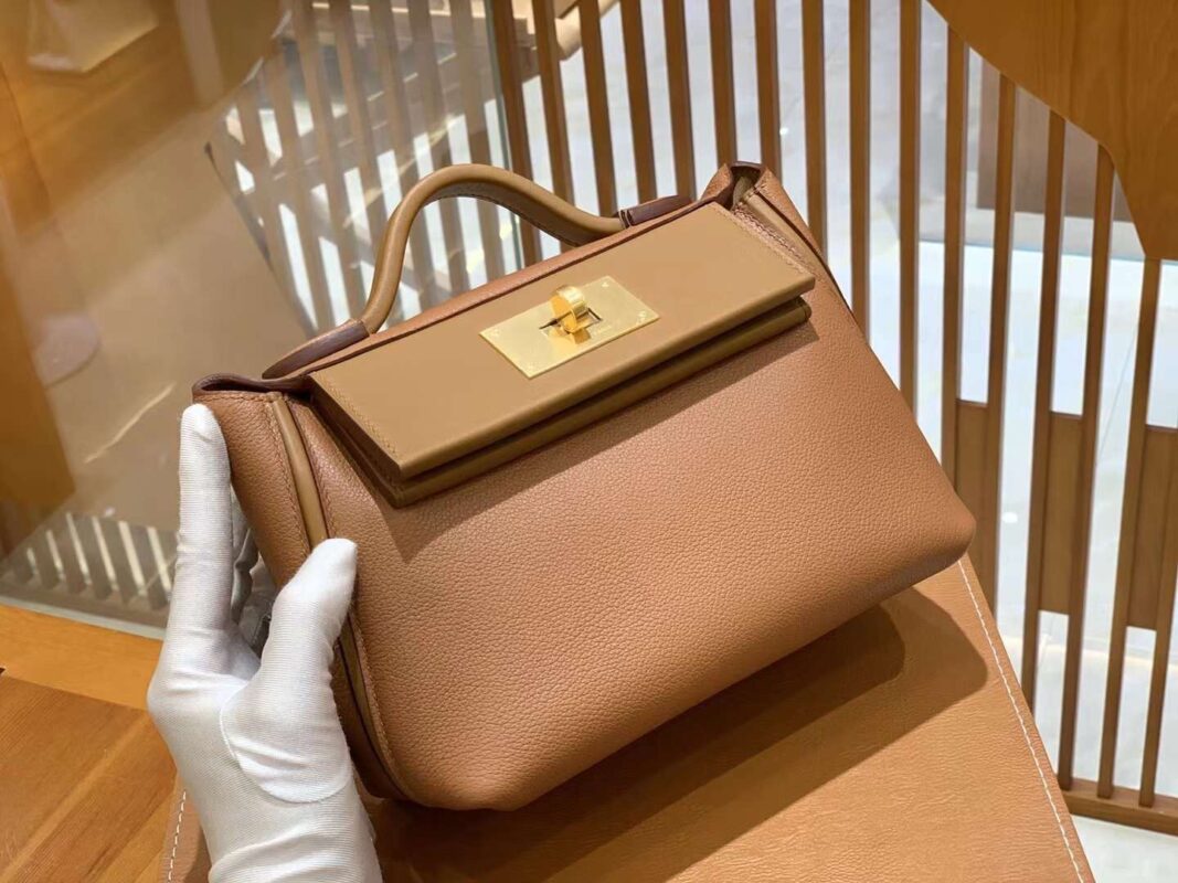 Hermes Mini 24/24 in Golden Brown Evercolor