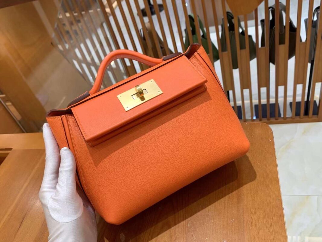 Hermes Mini 24/24 in Orange Swift