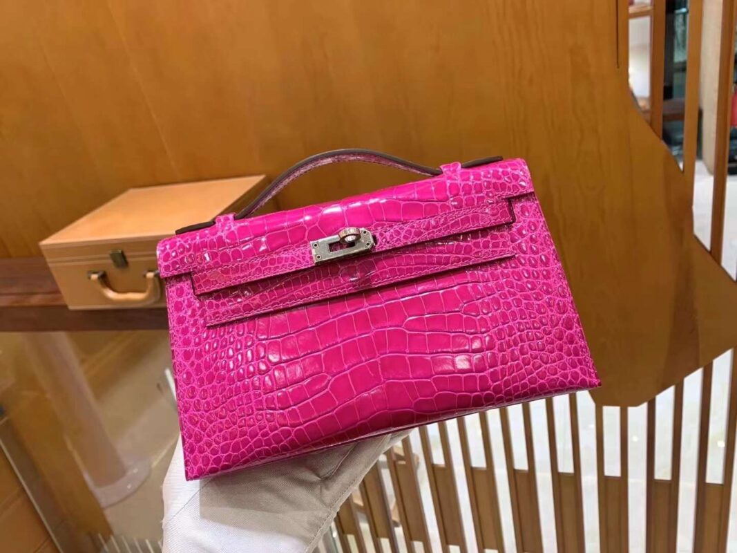 Kelly Pochette American Crocodile Arabian Night Purple