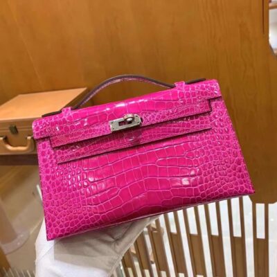 Kelly Pochette American Crocodile Arabian Night Purple