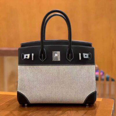 Birkin 30 Black Silver Buckle