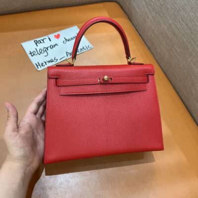 Kelly 25 in Rouge de Coeur Chevre Mysore