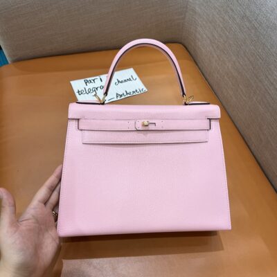 Kelly 25 in Sakura Pink Chevre Mysore