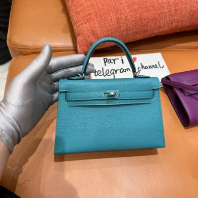 Mini Kelly in Blue Chevre Mysore