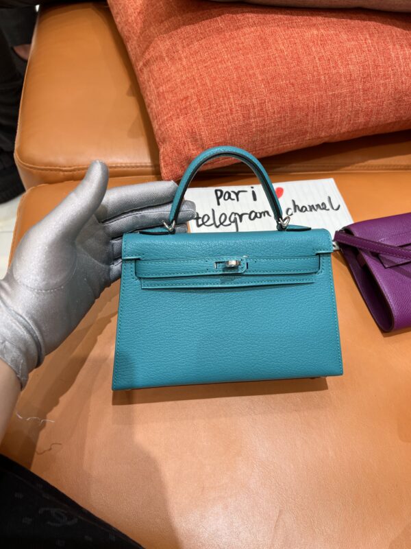 Mini Kelly in Blue Chevre Mysore