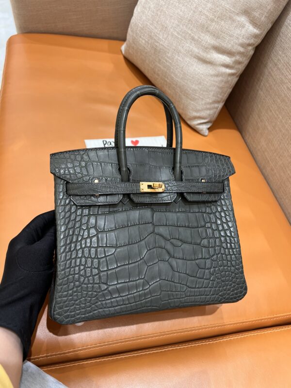 Birkin 25 in Black Matte Crocodile