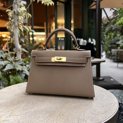 Mini Kelly in Etoupe Epsom