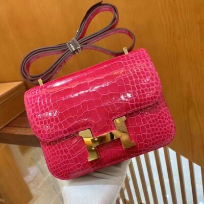 Constance 18 in Rouge de Coeur Shiny Crocodile