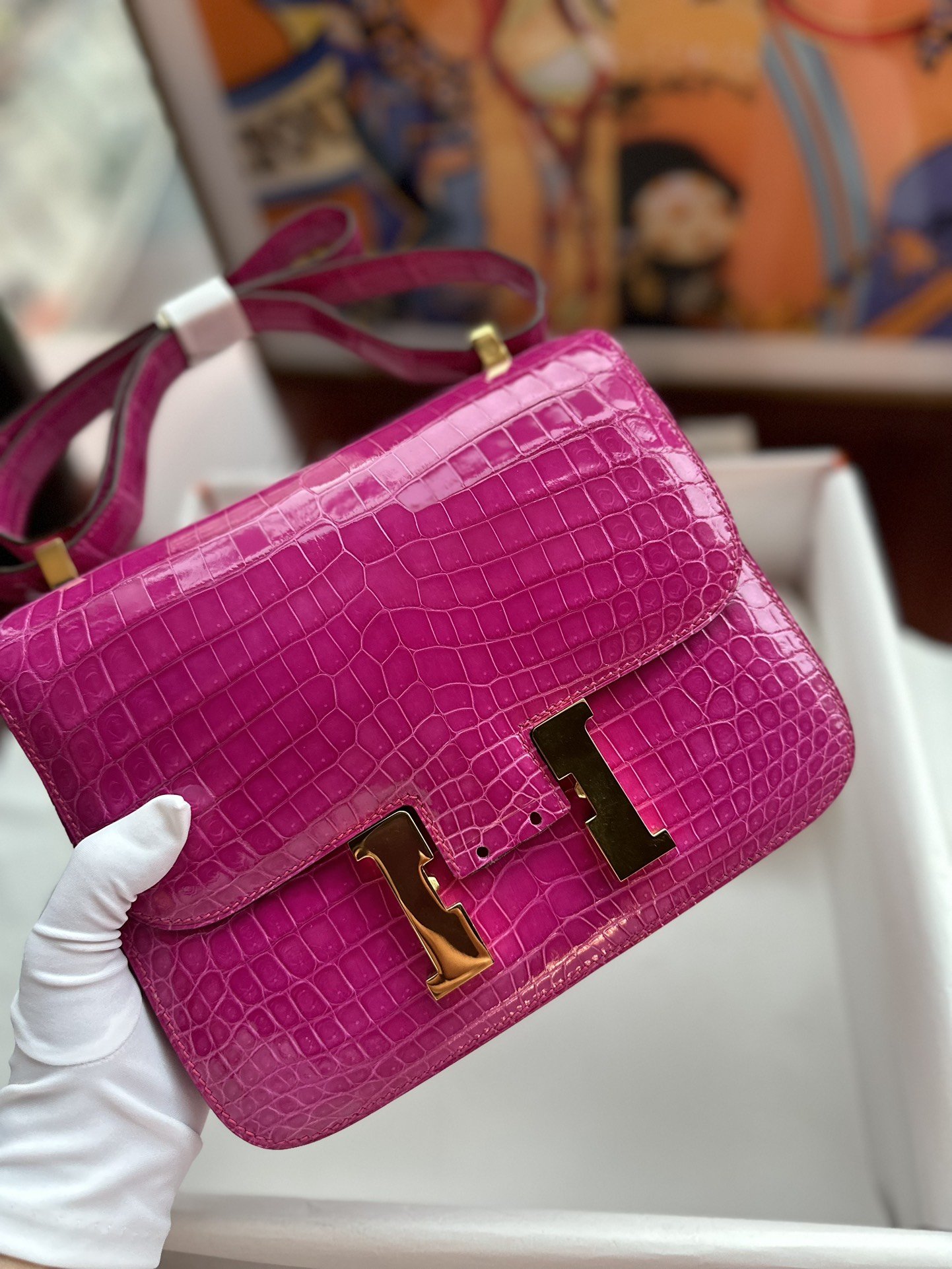 1000016348.jpg Constance 24 in Rose Scheherazade Shiny Niloticus Crocodile - Image 1