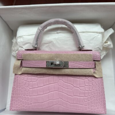 Mini Kelly in Rose Sakura Matte Alligator