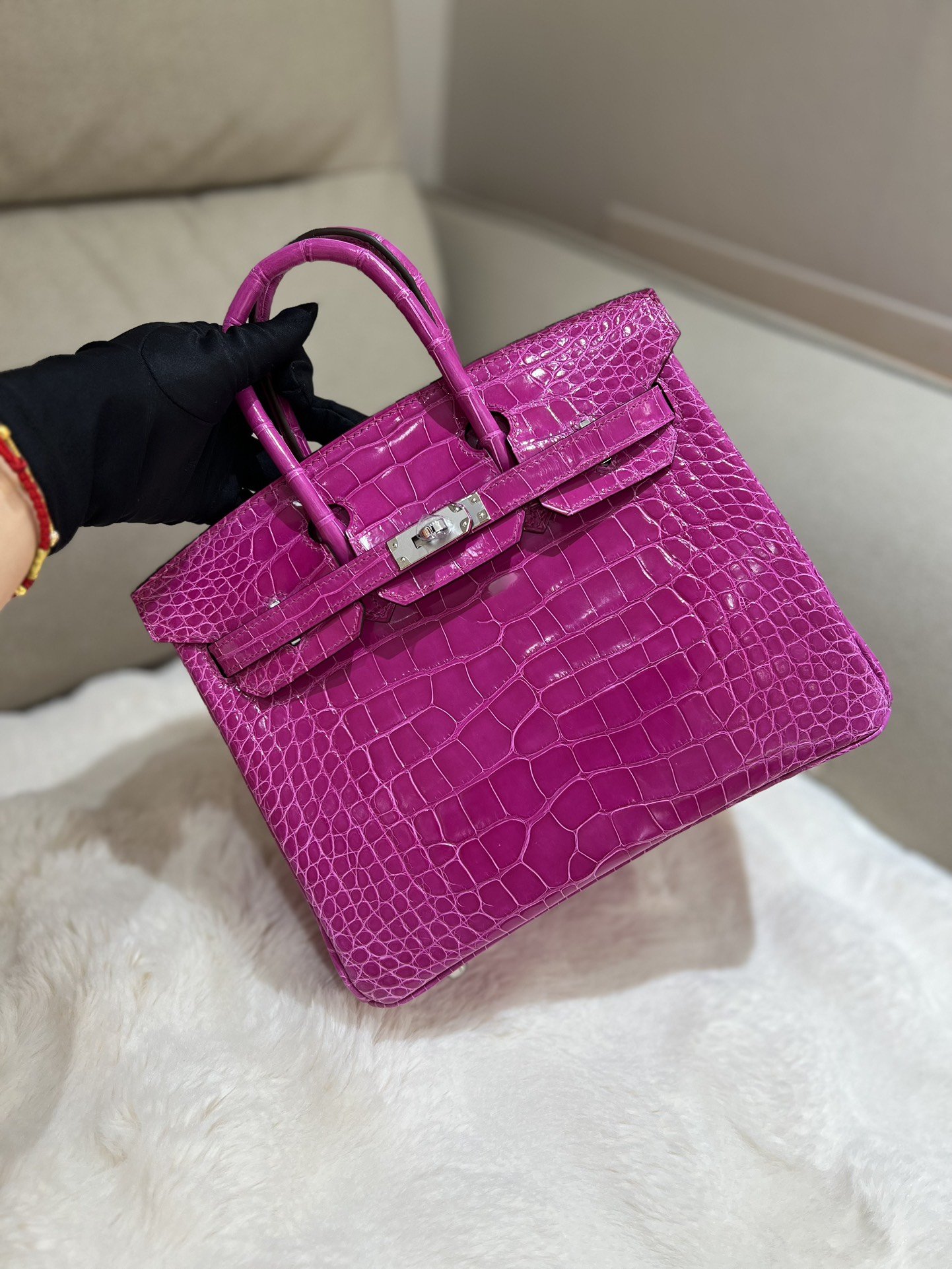 1000016752.jpg Birkin 25 in Rose Scheherazade Shiny Alligator - Image 1