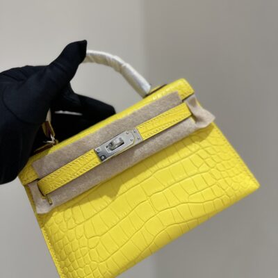 Mini Kelly in Mimosa Matte Alligator