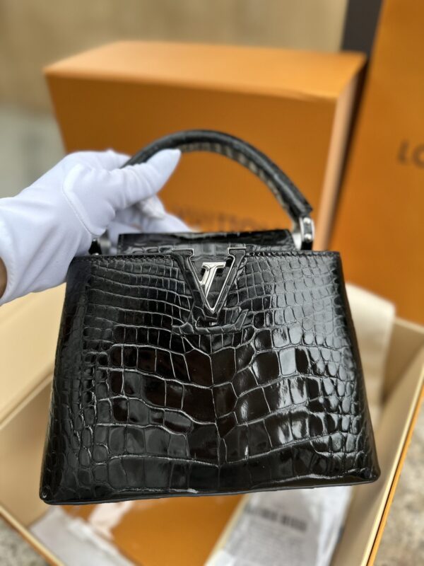 Louis Vuitton Capucines in Black Shiny Crocodile  PHW