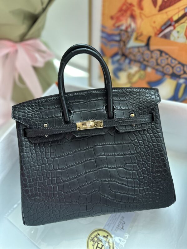 Birkin 25 in Noir Matte Alligator