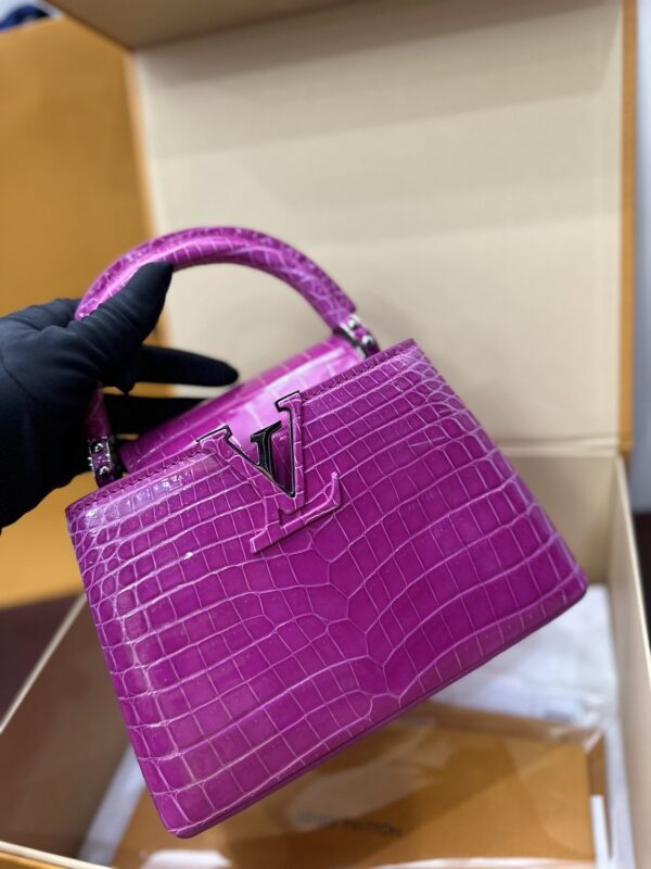 Louis Vuitton Capucines in Rose Purple Crocodile