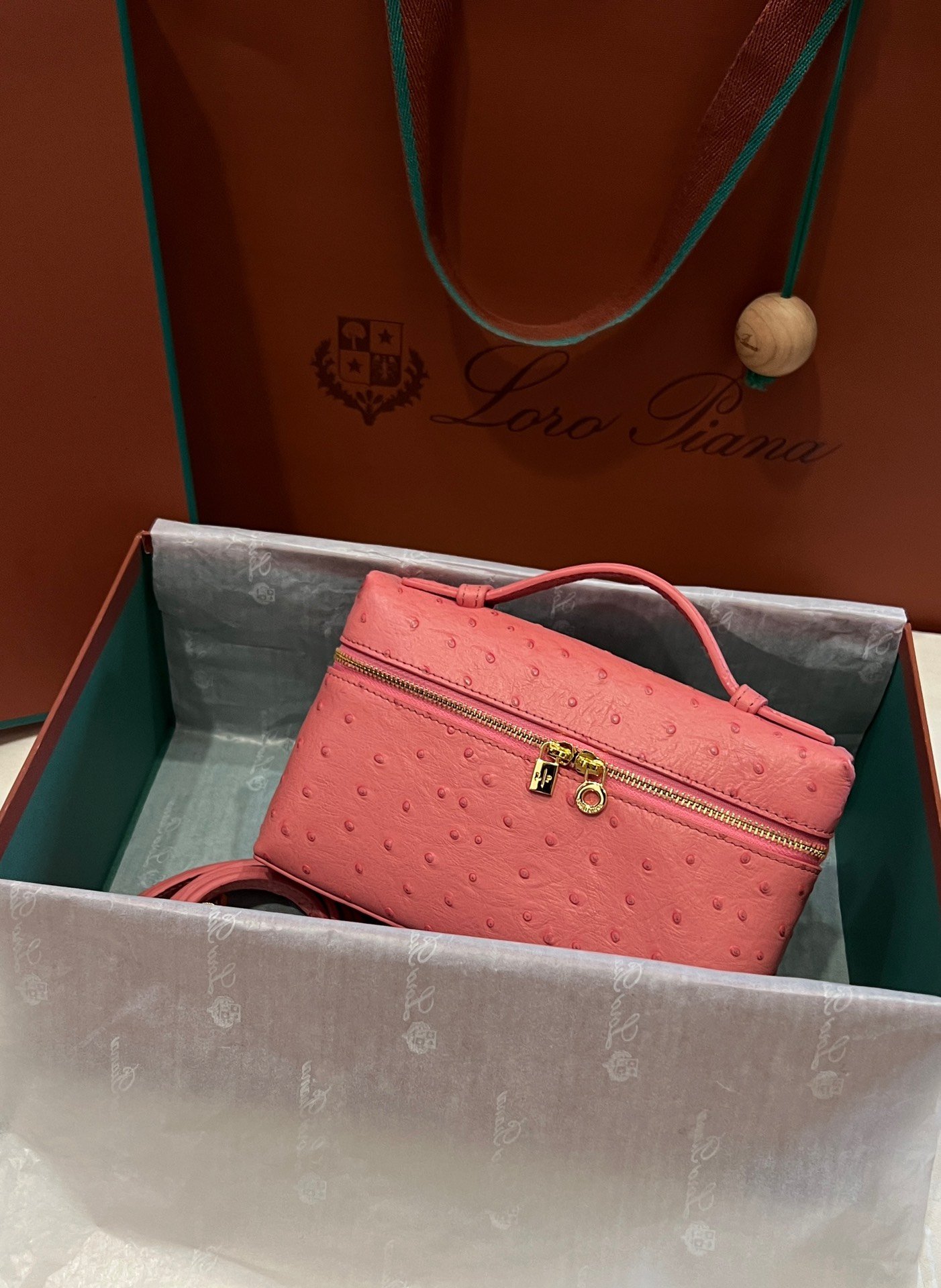 1000018037.jpg Loro Piana L19 in Pink Ostrich GHW - Image 1