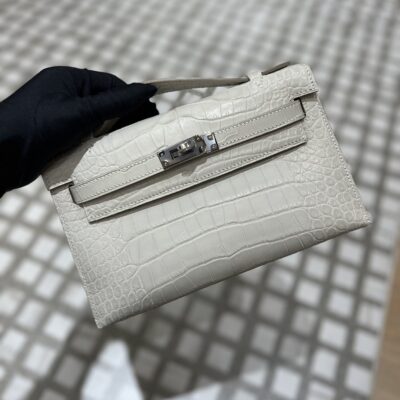 Kelly Pochette in Beton Matte Alligator