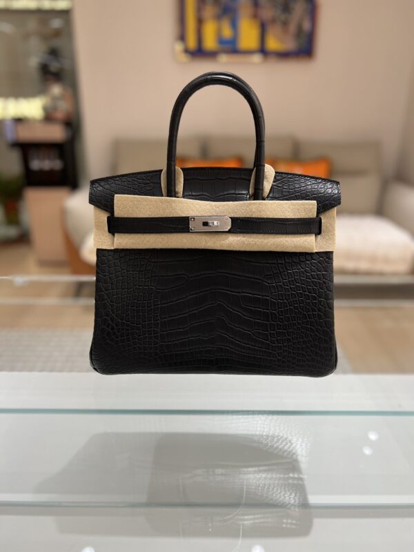 Birkin 30 in Noir Matte Alligator
