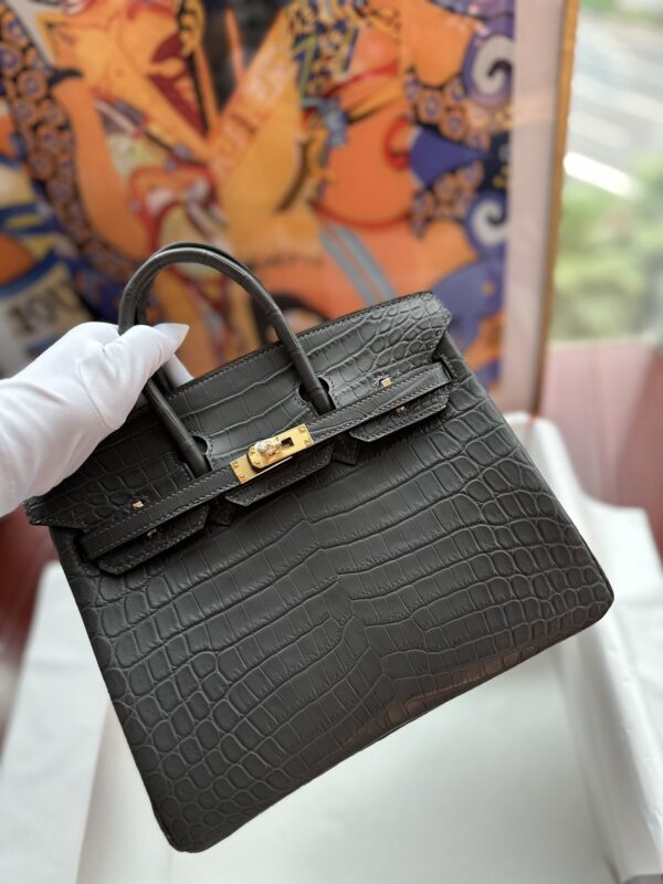 Birkin 25 in Graphite Matte Nile Crocodile