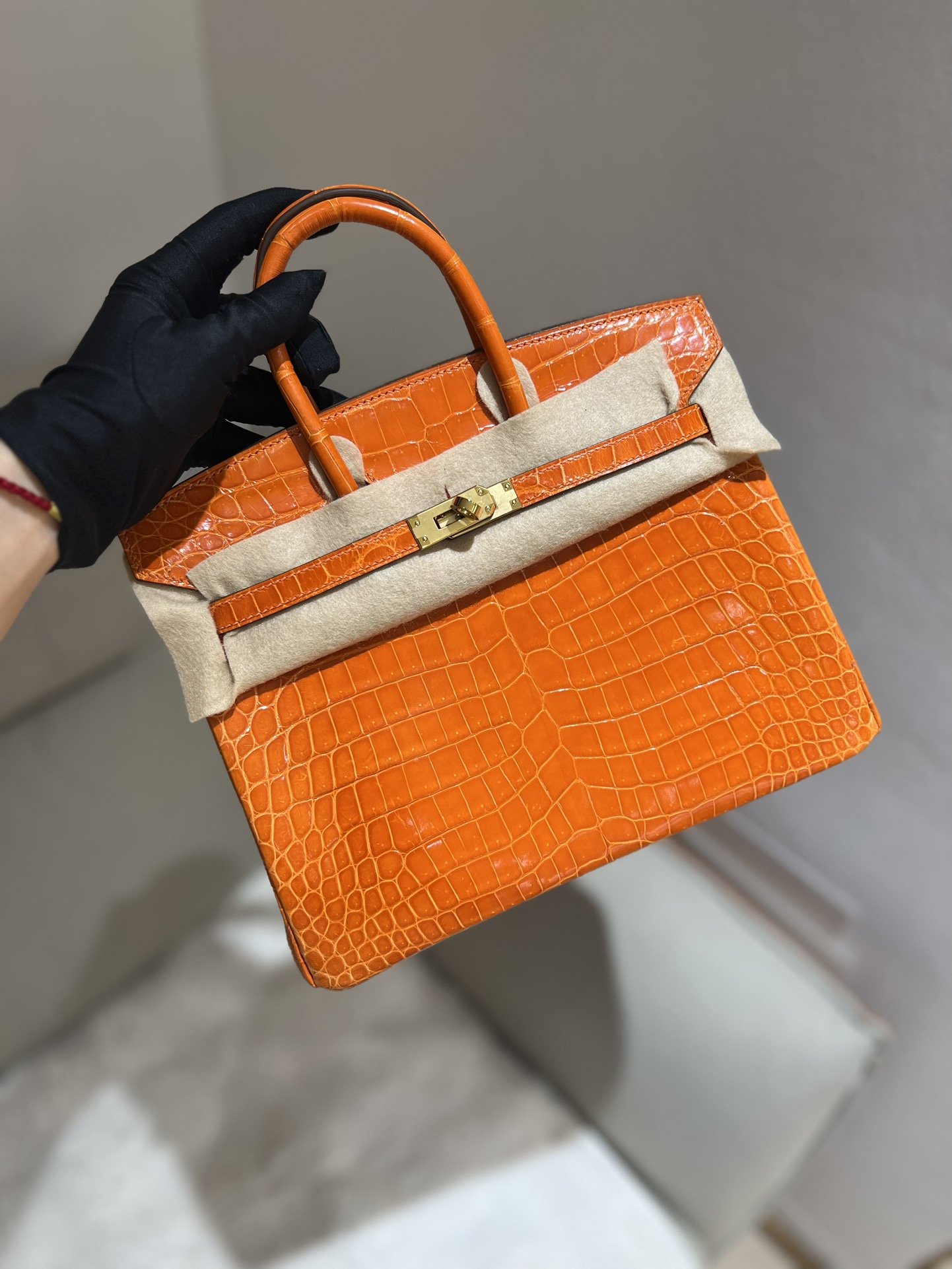 11564.jpg Birkin 25 in Feu Shiny Nile Crocodile - Image 1