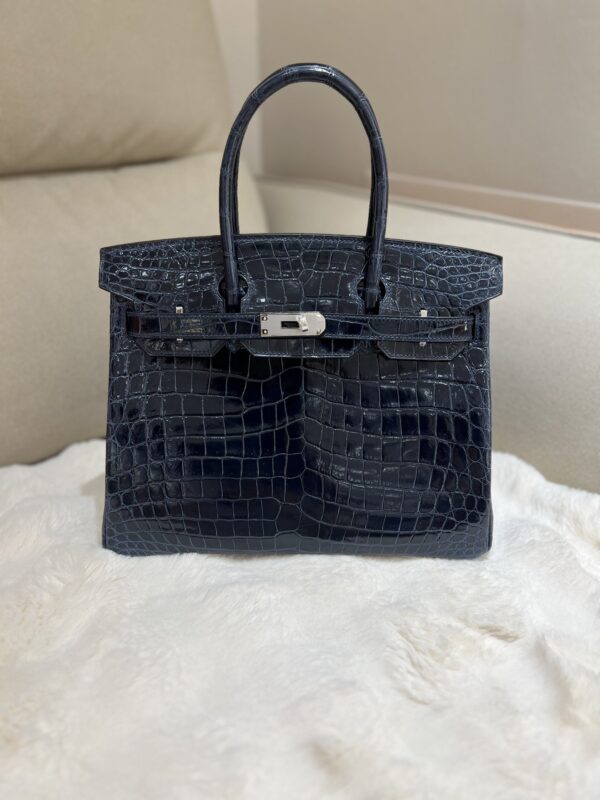 Birkin 30 in Blue Nuit Shiny Nile Crocodile