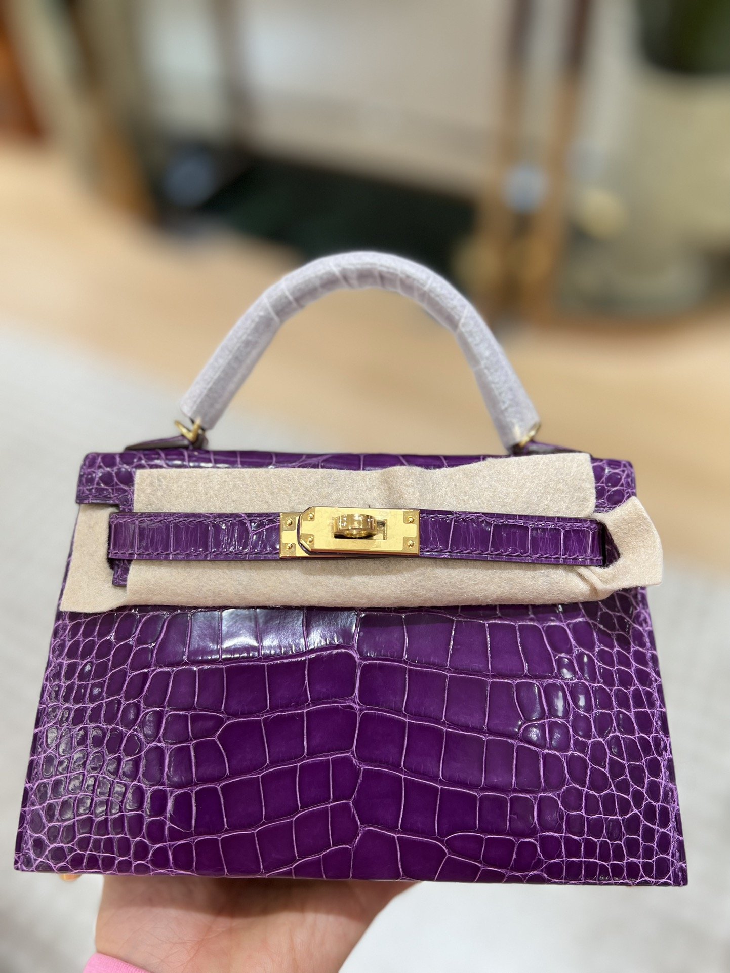 Mini Kelly Shiny Alligator - Image 6