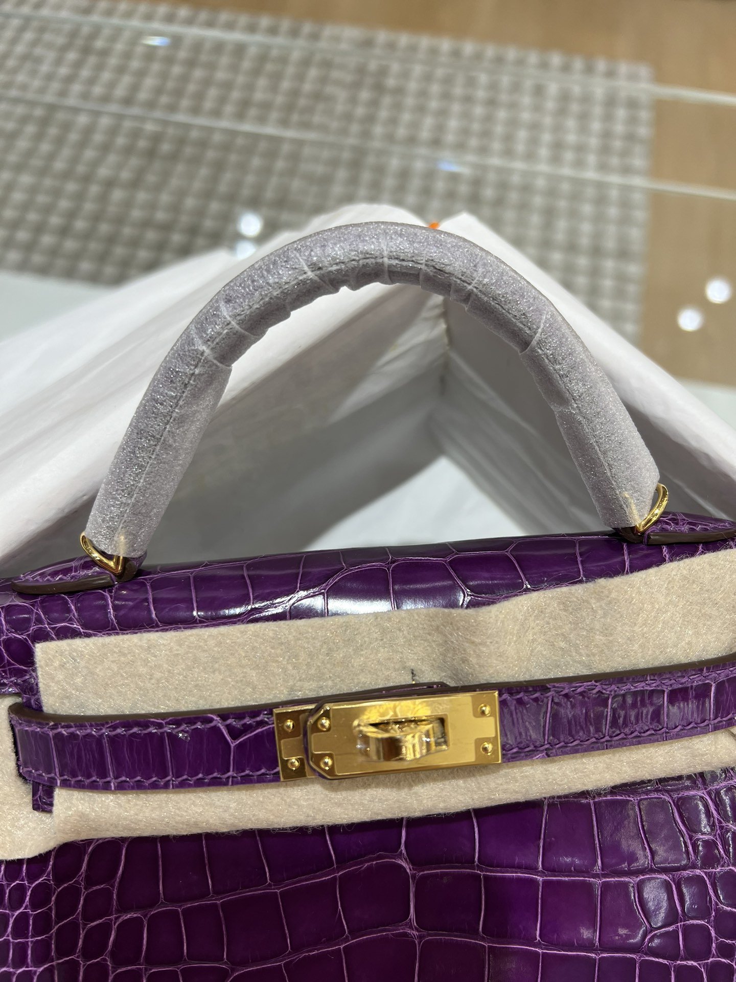 Mini Kelly Shiny Alligator - Image 5