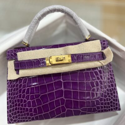 Mini Kelly Shiny Alligator