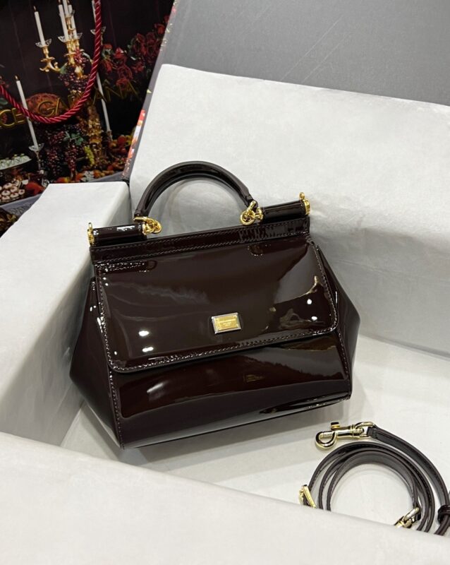 Dolce & Gabbana 20 Sicily Bag in Glossy Leather
