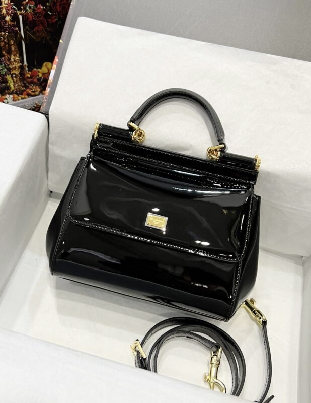 Dolce & Gabbana 20 Sicily Bag in Glossy Leather