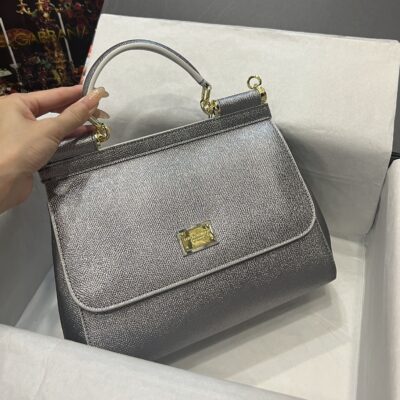Dolce & Gabbana Sicily Bag in Silver Grey