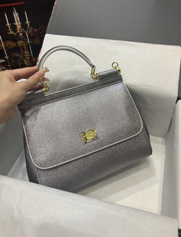 Dolce & Gabbana Sicily Bag in Silver Grey