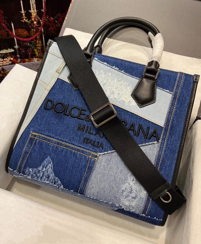 Dolce & Gabbana Portable Messenger Denim Bag