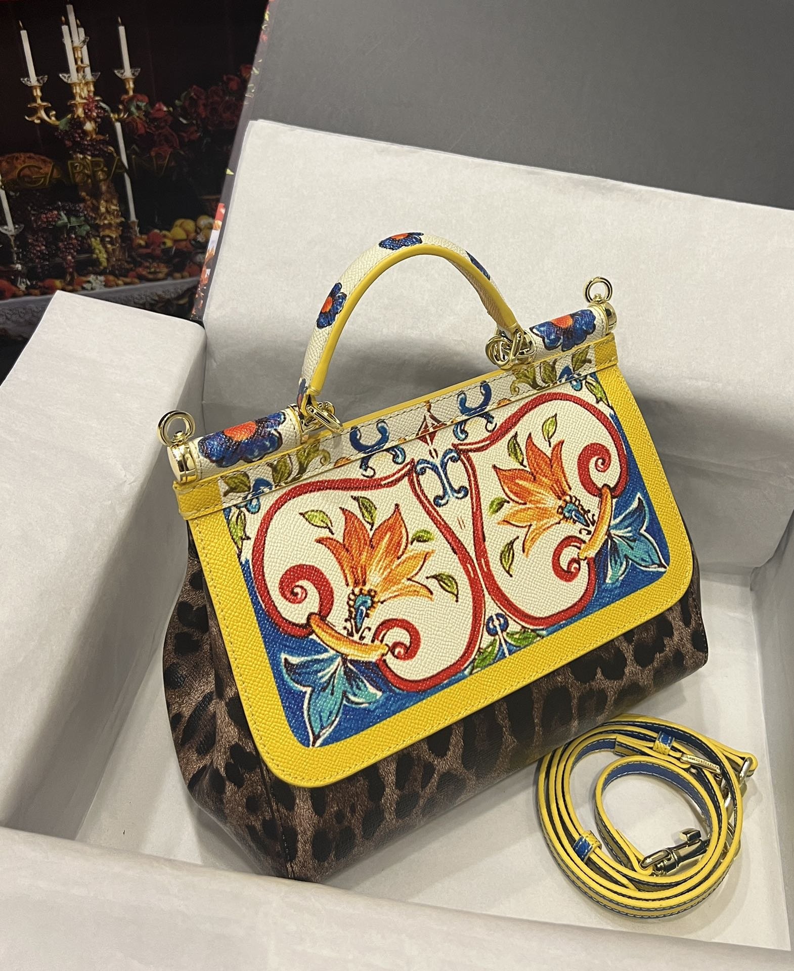 Dolce & Gabbana 25 Sicily Bag in Color Printing - Image 9